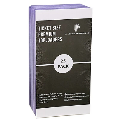 3.5x7.25 Ticket Toploaders Holders Sports Events, Stubs, Concerts 3x7 Sleeves - Image 1 of 4