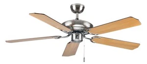 Ceiling Fan with Pull Switch Steel Star 132 CM Chrome Ventilator Without Light - Picture 1 of 1