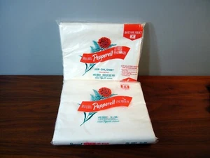 2 Red Label Vintage Pepperell Muslin Double Flat Fitted Sheets 81x108 NOS New - Picture 1 of 6