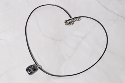 Cuello Casual Cordón Encerado Colgante Jaspe Rectangular Negro Regalo Unisex  Foto 1 de 4