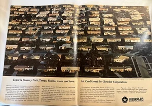 1965 Chrysler Town N Country Park 2 Page Magazine AD Tampa Fla Air Condition - Picture 1 of 13