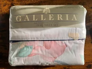 NEW Vtg Full Sheet Set Galleria Mervyn's Springs Flat Fitted Set Floral Caprice - Picture 1 of 10