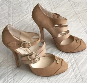 VIVIENNE WESTWOOD⚡️NEW Tan leather triple buckle strap dorsay heels size 36/6 - Picture 1 of 7