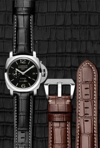 Correa de reloj de cuero de 24 mm para reloj PAM RADIOMIR LUMINOR 44 MM negra con Buc - Imagen 1 de 29