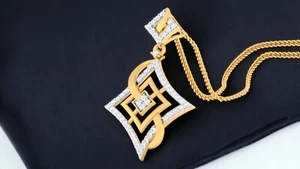 Magnificent 0.95 TCW F/VS1 Round Brilliant Cut Diamonds Necklace 14K Yellow Gold - Picture 1 of 6
