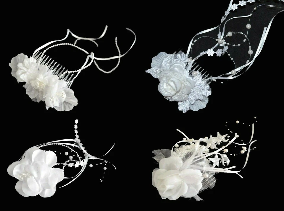 Kopfschmuck WAHL Haarschmuck weiß zu Brautkleid Kommunionkleid Taufkleid NEU - Bild 1 von 1