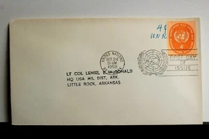  USPS FDC #8A63 – 1958 4c United Nations Emblem Orange ST1225 - Picture 1 of 3
