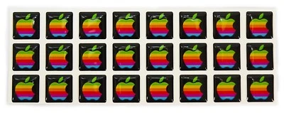 Rare Domed RETRO Apple MacBook Pro Air iPad iPhone Rainbow Stickers Decals Logos - Image 1 of 4