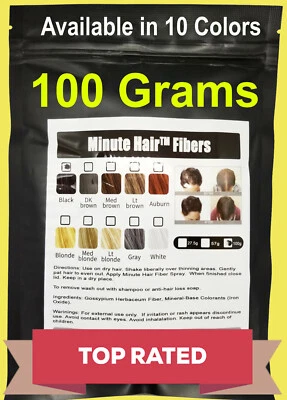 Hair Fibers 100g Refill Black Brown Blond Gray White Auburn Minute Hair™ Filler  - Image 1 of 4