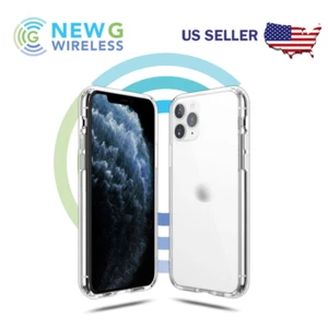 Liquid Silicone Shockproof Clear Full Case For iPhone 13 12 11 Pro Max  [Hard] - Picture 1 of 20