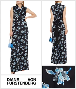 Womens Ladies Jumpsuit Size UK 10 Diane Von Furstenberg Bernice Wrap Tie Waist - Picture 1 of 11