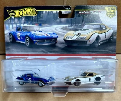 Paquete de 2 Corvette Stingray y Corvette Copo '69 Hot Wheels Premium Car Culture Twin Foto 1 de 4