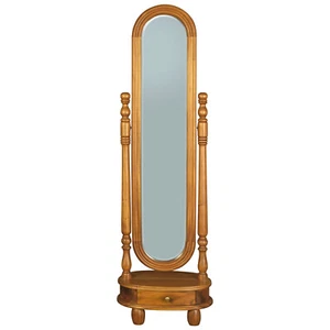MONDO SOLID MAHOGANY OVAL CHEVAL MIRROR CARAMEL COLOUR - Picture 1 of 5