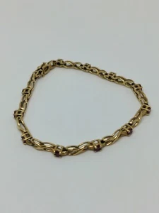 Solid 14k Gold Ruby Tennis Bracelet 7" - Picture 1 of 10