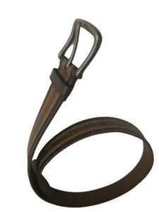 Vintage Ledergürtel Herren Größe 36" Abgenutzt Braun Steppnaht Messingschnalle - Bild 1 von 12