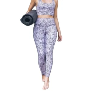 Hurley V Shaped Waist Leggings Size Medium H2O-DRI Geo Dot Purple High Rise - Picture 1 of 11