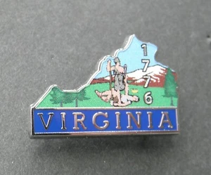 US VIRGINIA STATE MAP 1776 LAPEL PIN BADGE 1 INCH - Picture 1 of 2