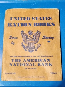Vintage 1944 War Ration Book Holder With 1 Ration Books 190 stamps + bank check - Picture 1 of 7