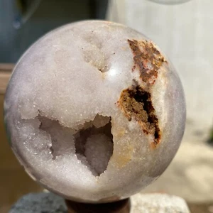 480GNatural Amethyst pink powder Crystal Healing Gemballpowder crystalball - Picture 1 of 7