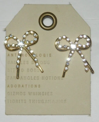 Pendientes con poste de arco de diamantes de imitación Anthropologie nuevos con etiquetas precio de venta sugerido por el fabricante $44 Foto 1 de 4