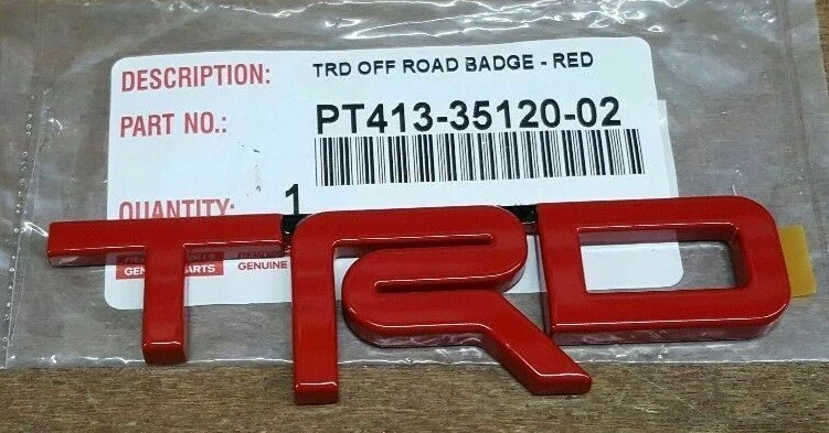 Fabricante de equipos originales Toyota TRD emblema de metal rojo PT413-35120-02 Foto 1 de 1
