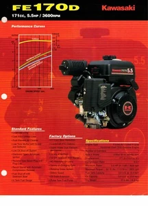 Genuine Kawasaki Dealer Sales Brochure/Product Spec Sheet FE170D Engine - Picture 1 of 2
