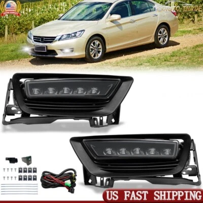 2PCS LED Fog Lamp Daytime Running Lights For Honda Accord 2013 2014 2015 2016 Foto 1 de 4
