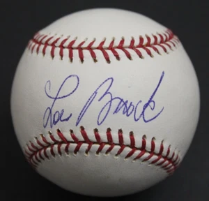 Lou Brock (d.2020) St Louis Cardinals HOF Autographed Signed MLB Baseball JSA - Picture 1 of 7