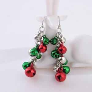 Weihnachten Jingle Bell Ohrringe Multicolor Chandelier Tropfen Ohrhänger für - Bild 1 von 12