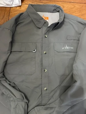 habitat gray ling sleeve button up fishing shirt xl - Image 1 of 4
