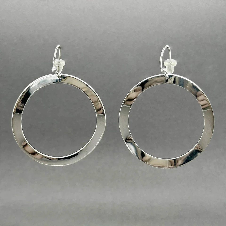 Estate Ippolita Sterling Silver Wavy Circle Drop Earrings - Image 1 of 4