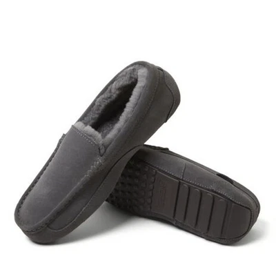 Zapatillas mocasín de piel de oveja genuinas Nelson de lujo de Dearfoams para hombre talla US7 Foto 1 de 4