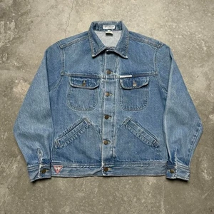 Vintage 90s Blue Denim Guess Jeans Jacket Size Mens Medium - Picture 1 of 4