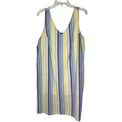 Синий румяна размер L пастель полоски без рукавов v-образным вырезом Shift платье богемное - Изображение 1 из 4