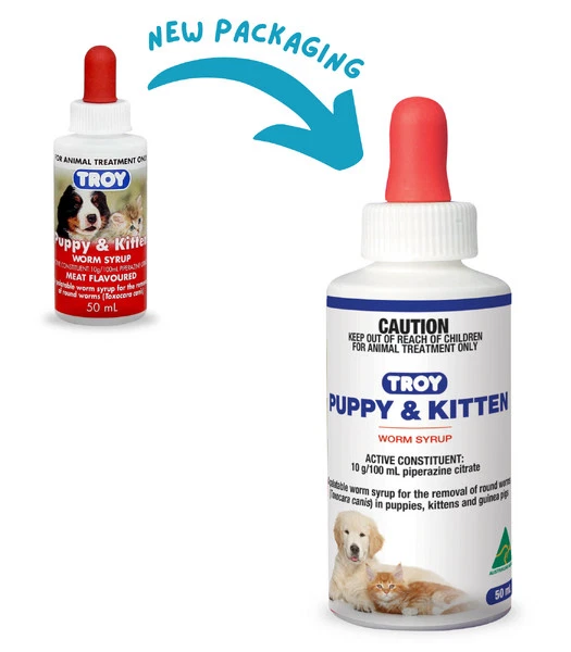 Troy Puppy and Kitten wormer 50mL *New Packaging* - image 1 of 1