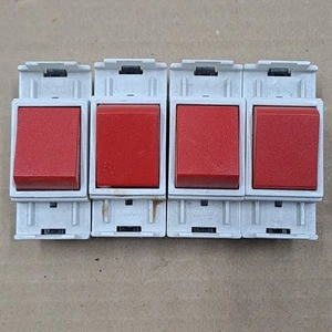 4x MEM Delta Grid Switch 20A 1 Way Light Switch Red Rocker - Also Fits Contactum - Picture 1 of 6
