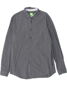 HUGO BOSS Mens Regular Fit Shirt Large Navy Blue Check BX32 - Picture 1 of 3