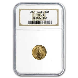 2001 1/10 oz American Gold Eagle MS-70 NGC - Picture 1 of 3