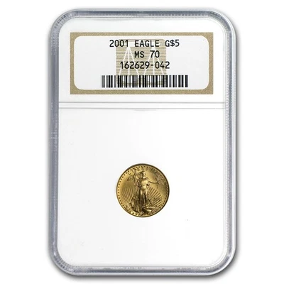 2001 1/10 oz American Gold Eagle MS-70 NGC - Image 1 of 3