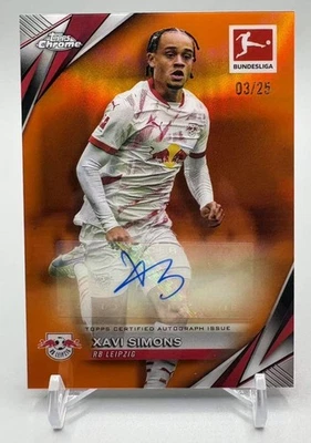 2024-25 Topps Chrome Xavi Simons RB Leipzig Tottenham Hotspur Auto Orange 3/25 - Image 1 of 2