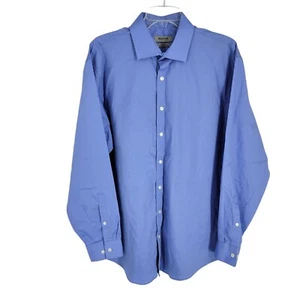 Kenneth Cole Reaction Size 34 Regular Fit Blue Button Up Dress Work Shirt - Picture 1 of 4