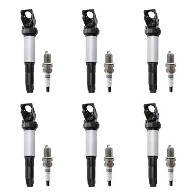 6X Ignition Coils + 6X Spark Plugs for 2003-2005 BMW 525i 530i X5 Z4 2.5L 3.0L - Image 1 of 4