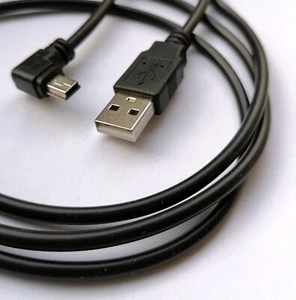 Mini USB B 5 broches mâle angle droit & gauche 90 degrés vers données et chargeur USB 2m-3m - Photo 1 sur 6