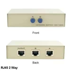 Kentek RJ45 Ethernet 2 Way Mini Data Switch Box for Network Routers Modem PC - Picture 1 of 1