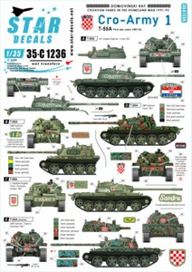 Star Decals 1/35 Croatian Tanks Homeland War '91-95 Cro-Army #1 T-55A 35C1236 x - Picture 1 of 3