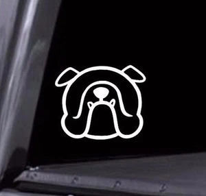 2 - Niedliche Englische Bulldogge Gesicht Umriss Vinyl Aufkleber Sticker Auto Fenster Laptop USA - Bild 1 von 4