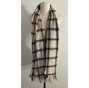 Madewell Style AE608 creme bunt geknotet Fransen Schal in Hanstone kariert - Bild 1 von 10