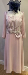 Vestido Lizabella talla 10 rosa y metálico madre de la novia conjunto de boda - Imagen 1 de 7