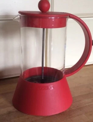Rare RED Bodum Presso 1litre Cafetiere 1990 19cm tall - Image 1 of 4
