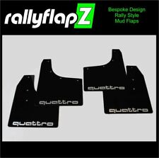 rallyflapZ Qty4 Audi TT Mk1 Mud Flaps & Fixings Kit Black 3.2mm PVC Quattro-Silv